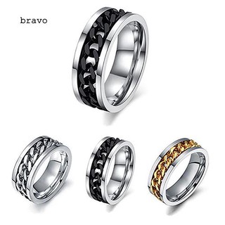 Nhẫn thiết kế dạng dây xích bằng inox dành cho unisex