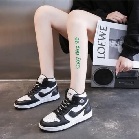 giày sneaker nữ cổ cao độn đế tăng chiều cao phong cách Hàn Quốc đẹp thời trang màu xám đen mẫu năm 2022 💍