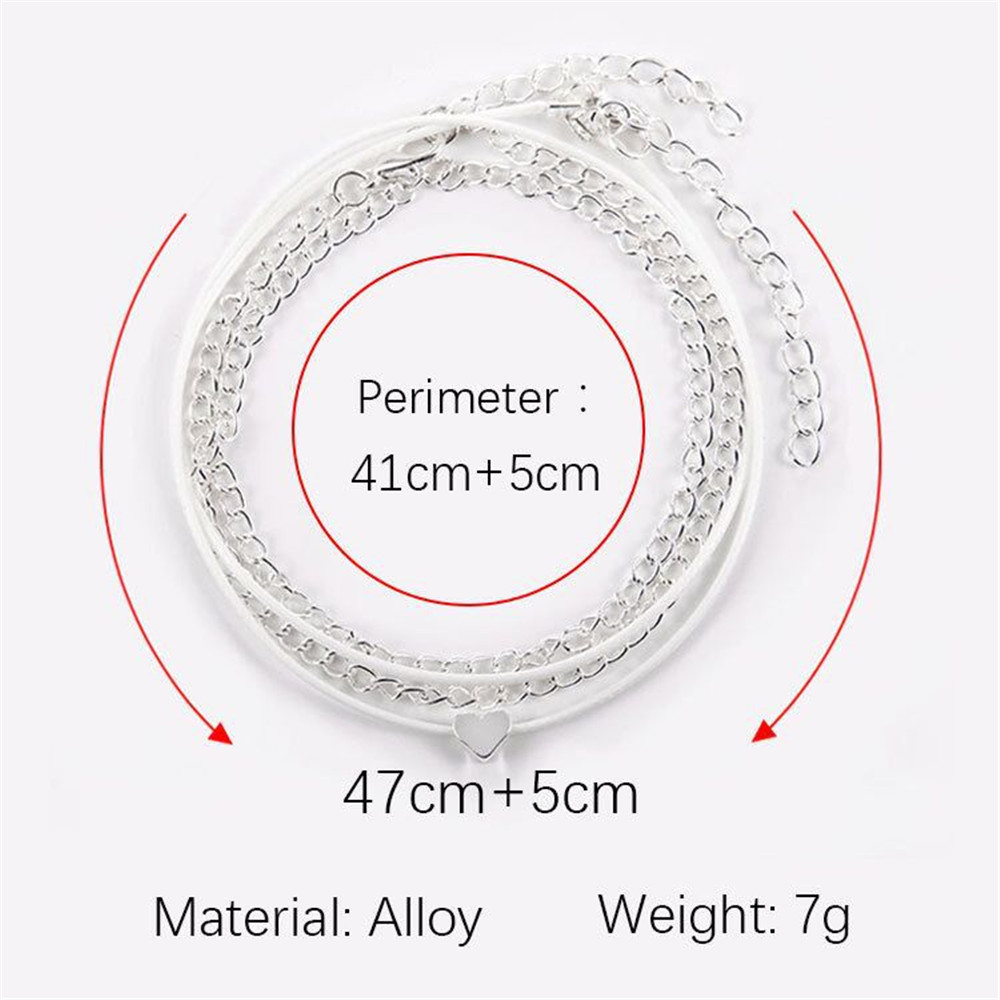 Set 2 lắc chân trang trí mặt trái tim trẻ trung cho nữ | BigBuy360 - bigbuy360.vn