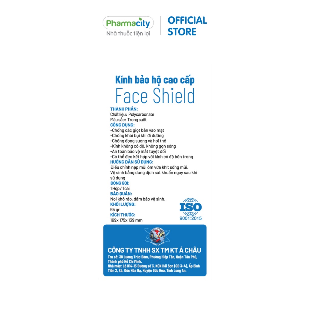 Kính bảo hộ cao cấp Pharmacity Asia Face Shield