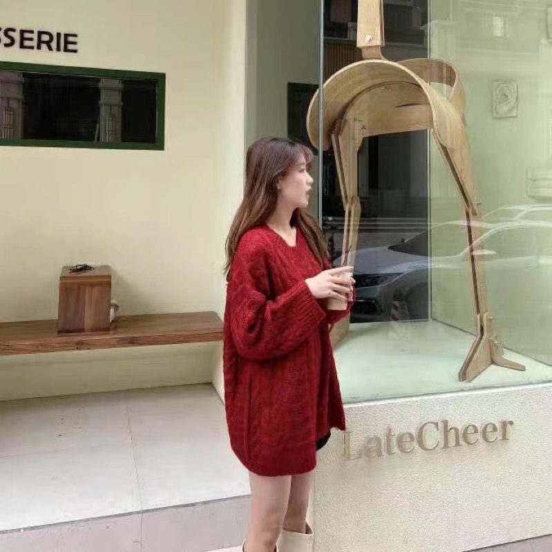 Áo len thừng đỏ