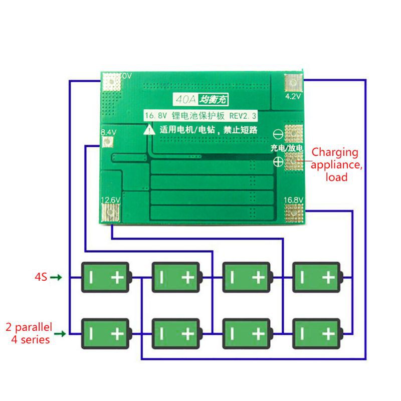 SEL Balance 4S 40A Li-ion Lithium Battery 18650 Charger PCB BMS Protection Board Balanced Charge For Drill Motor 14.8V 16.8V Lipo Cell Module