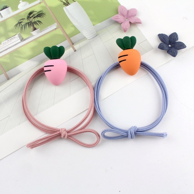 Dây Thun Buộc Tóc, Dây Thun Cột Tóc Hình Củ Cà Rốt Sang Sịn Mịn - Sunni Shop