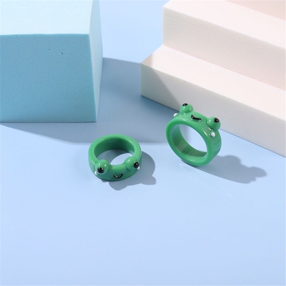 Nhẫn Đeo Tay Kim Loại Hình Chú Ếch Dễ Thương nhẫn ếch