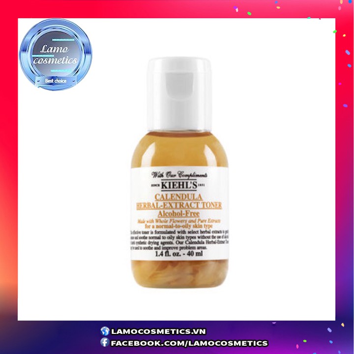 NƯỚC HOA HỒNG TONER HOA CÚC KIEHL’S  40 ml ( mini ) : calendula herbal extract alcohol free 40ml