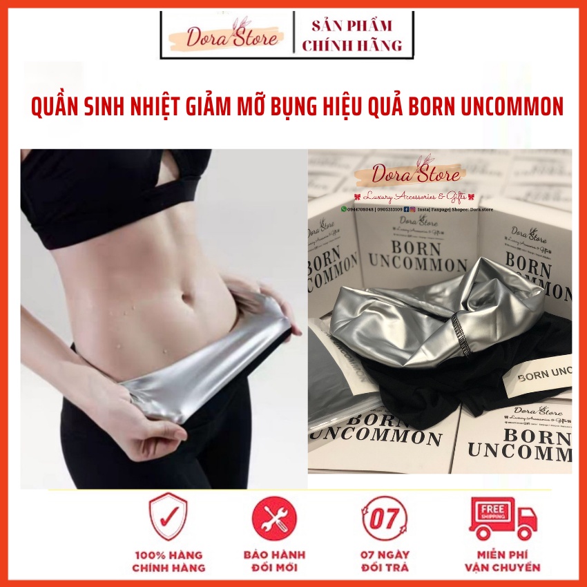 Quần sinh nhiệt giảm Mỡ Bụng đổ Mồ Hôi, Quần Nano Sinh Nhiệt BORN UNCOMMON full box - Dorastore