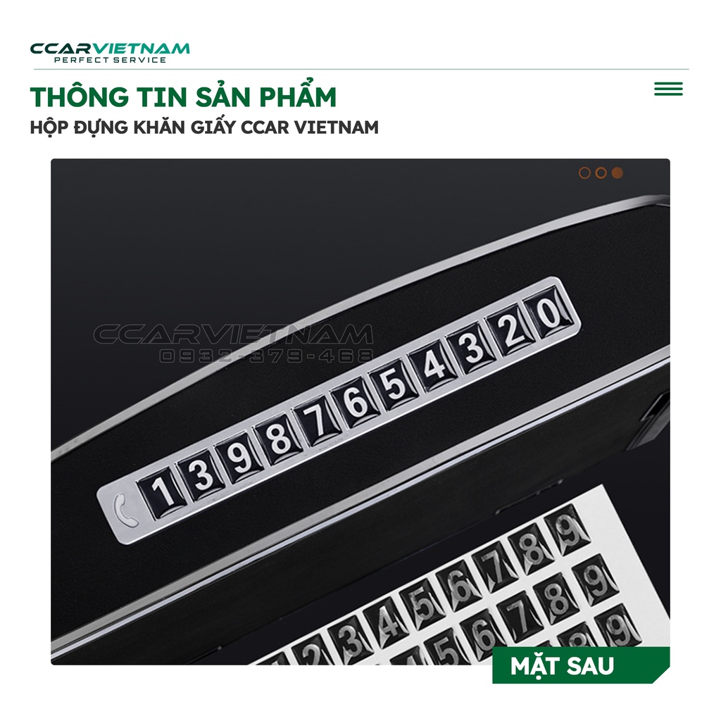 Hộp Đựng Giấy Ăn Cao Cấp Trên Xe Oto (3 in 1) - Phụ Kiện Trang Trí Tablo Sang Trọng