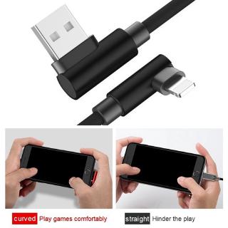 1/2/3m 90°Elbow Double-faced Nylon USB Cable for iPhone Fast Charge  L Type Data Cable