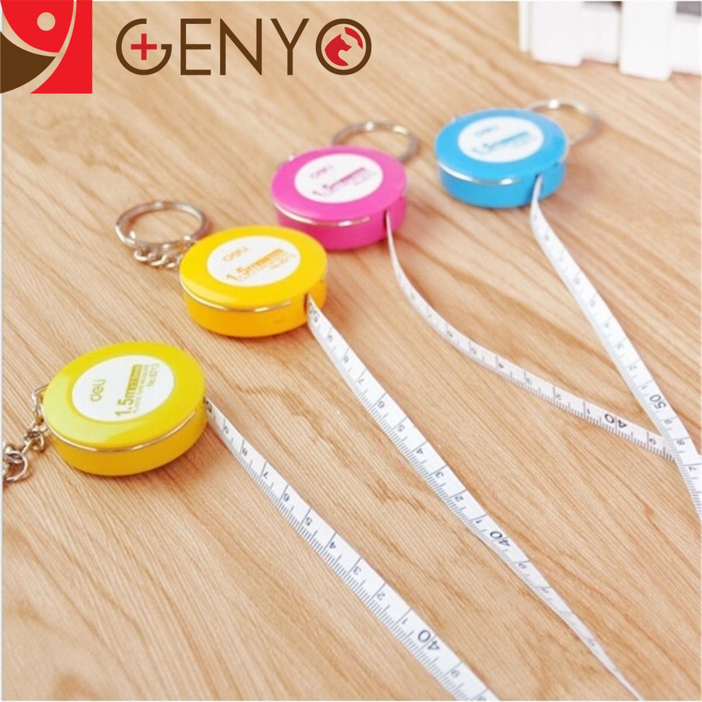 Thước dây tự động thu hồi deli 1,5m - không bị tung ruột khi rơi