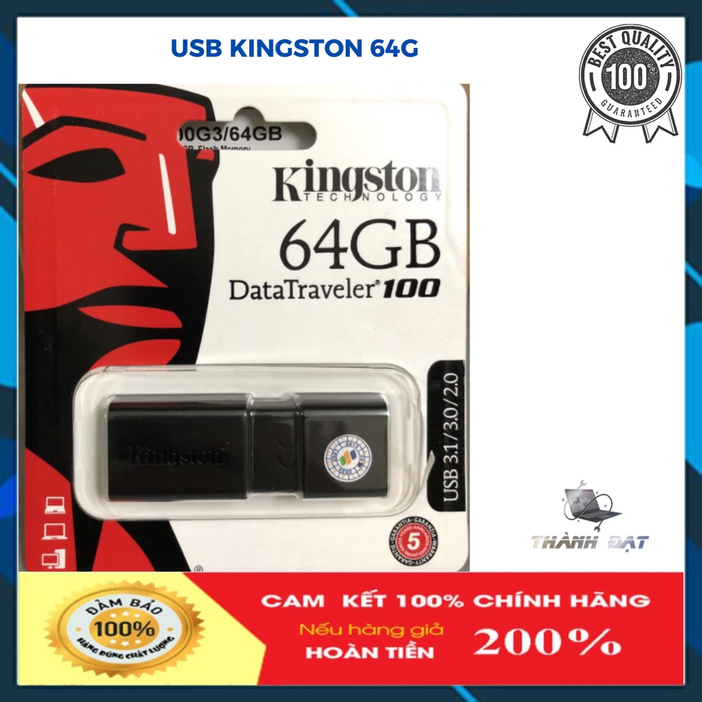 USB ,USB Kingston 3.0 DT100G - 64G - Chính hãng FPT