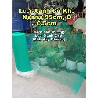 Lưới Cước Màu Xanh (1 Mét) (Khổ 95cm), (Ô 0,5cm) Chặn Côn Trùng, Làm Chuồng Trại, Hàng Rào, Che Mát