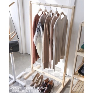Giá Treo Quần Áo Gỗ Phong Cách Hàn Quốc - Loại Cao Cấp - Single Hanger Size S