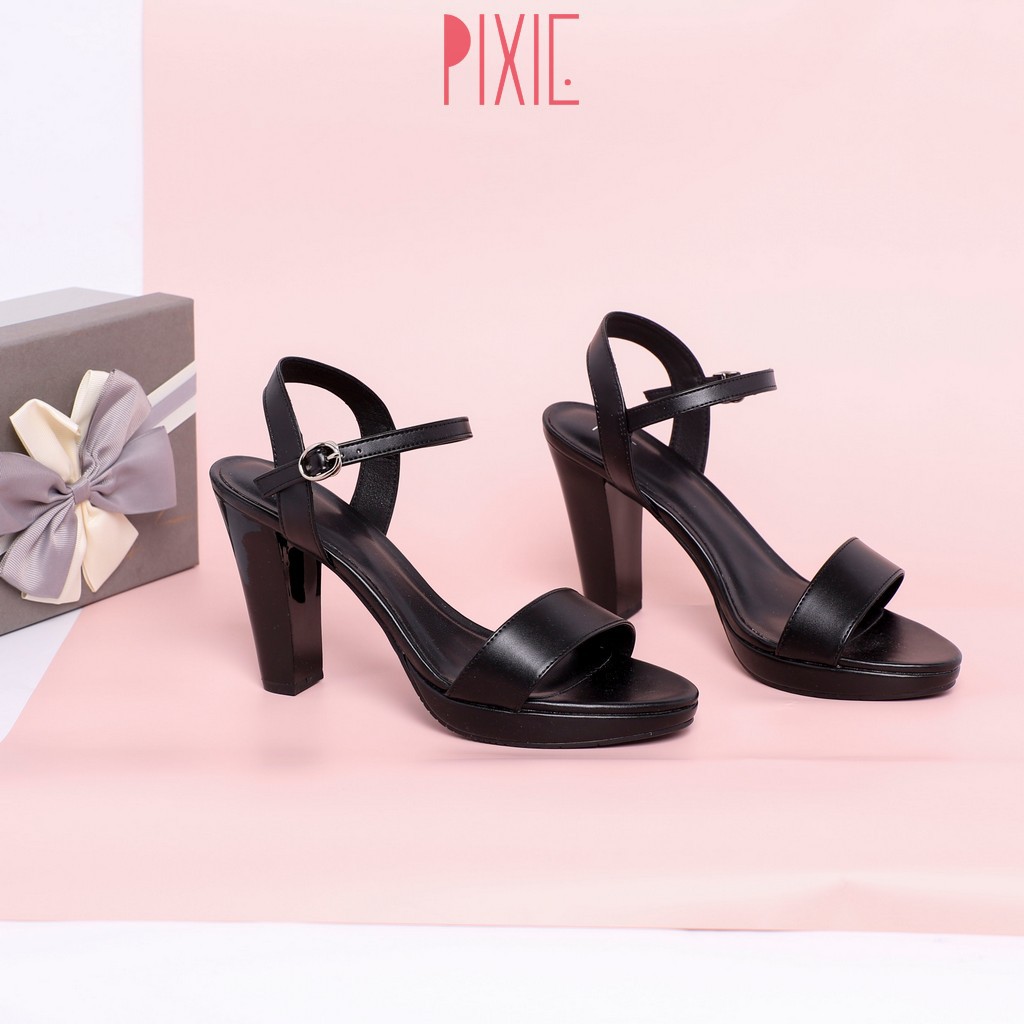 Giày Sandal Cao Gót Đúp 9cm Hở Gót Pixie X591