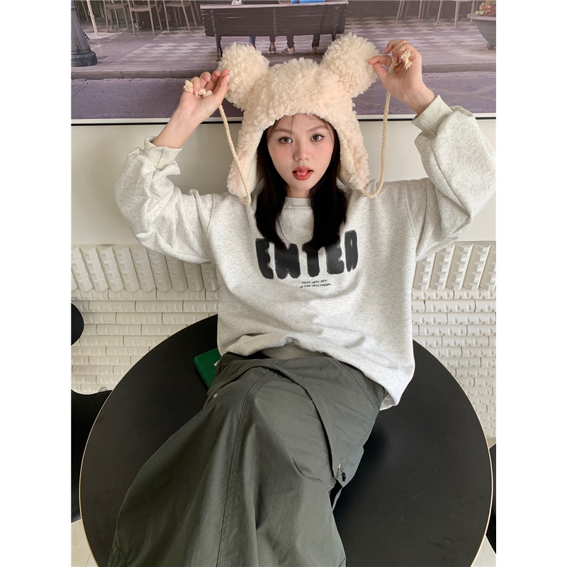 Áo Nỉ Nữ Dài Tay Cổ Tròn Form Rộng Màu Sắc Đa Dạng Thời Trang