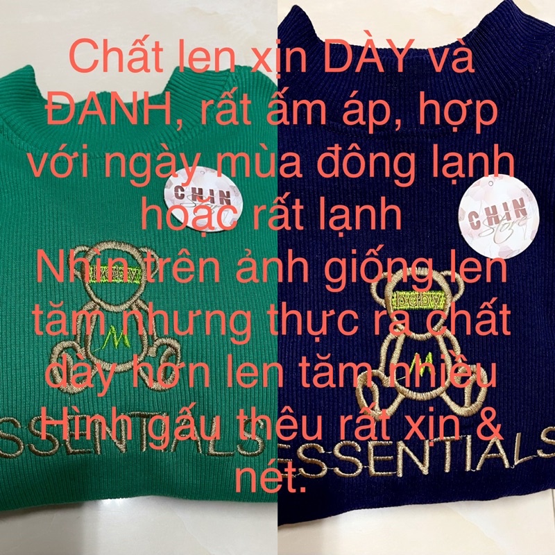 Bộ quần áo LEN DÀY cao cổ dài tay bé trai bé gái mặc ấm mùa đông [10kg-27kg]