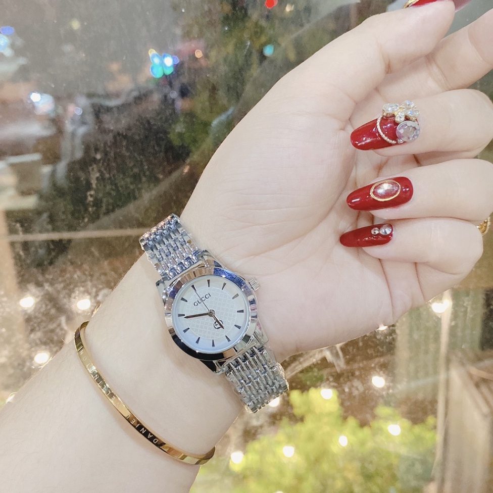 Đồng hồ nữ GUCCI dây hợp kim thiết kế chuẩn trend thời trang thời thượng, chống nước ,video hình ảnh tự chụp