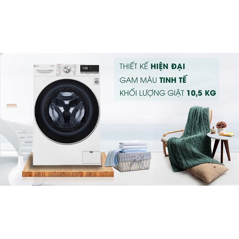 Máy giặt LG Inverter 10.5 kg FV1450S3W (Miễn phí giao tại HCM-ngoài tỉnh liên hệ shop)