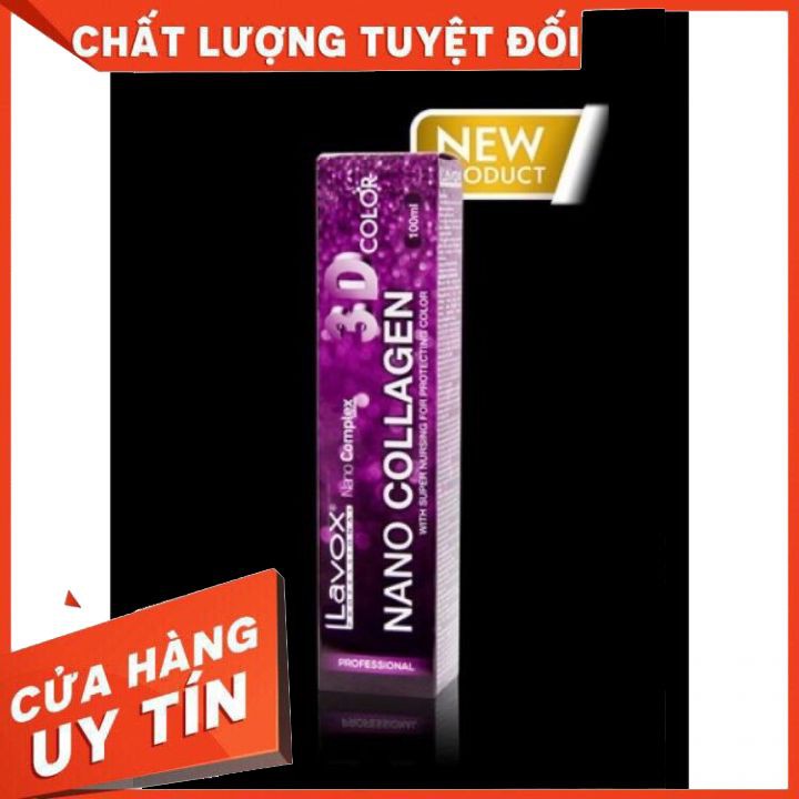 [chính hãng ]  thuốc nhuộm tóc màu thời trang  lavox 3d collagen tím 100ml và bảng màu ,Lên màu chuẩn  hàng cty  bền màu