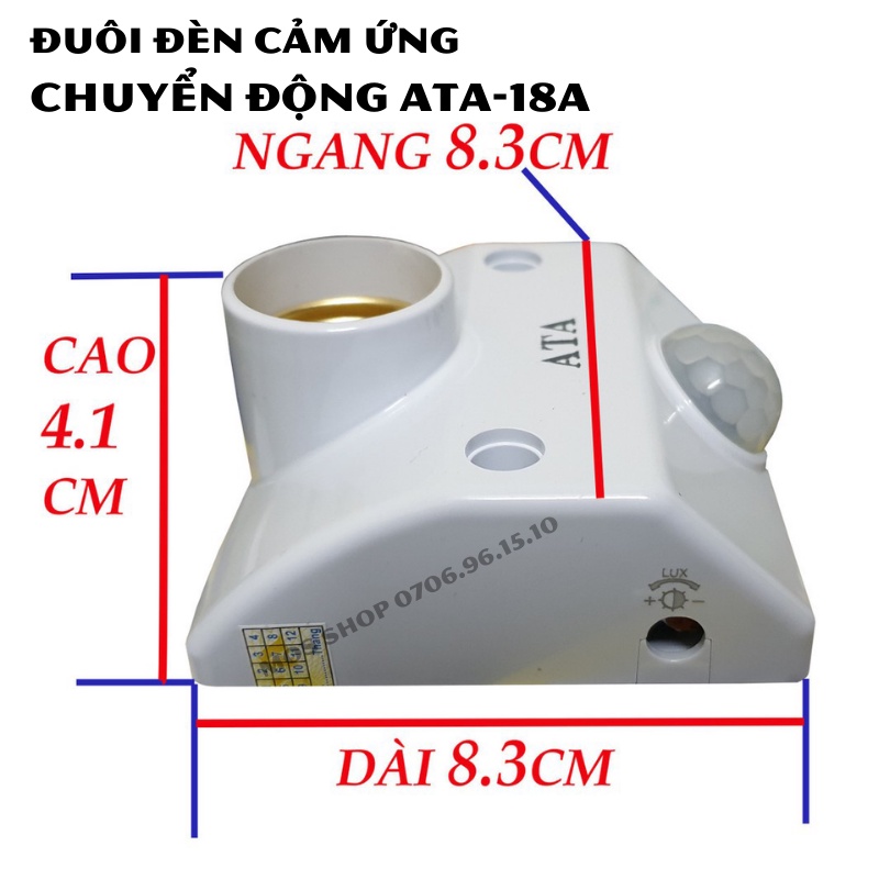 [Bh 1 đổi 1 ] Đuôi đèn cảm ứng chuyển động ATA- Mos Shop