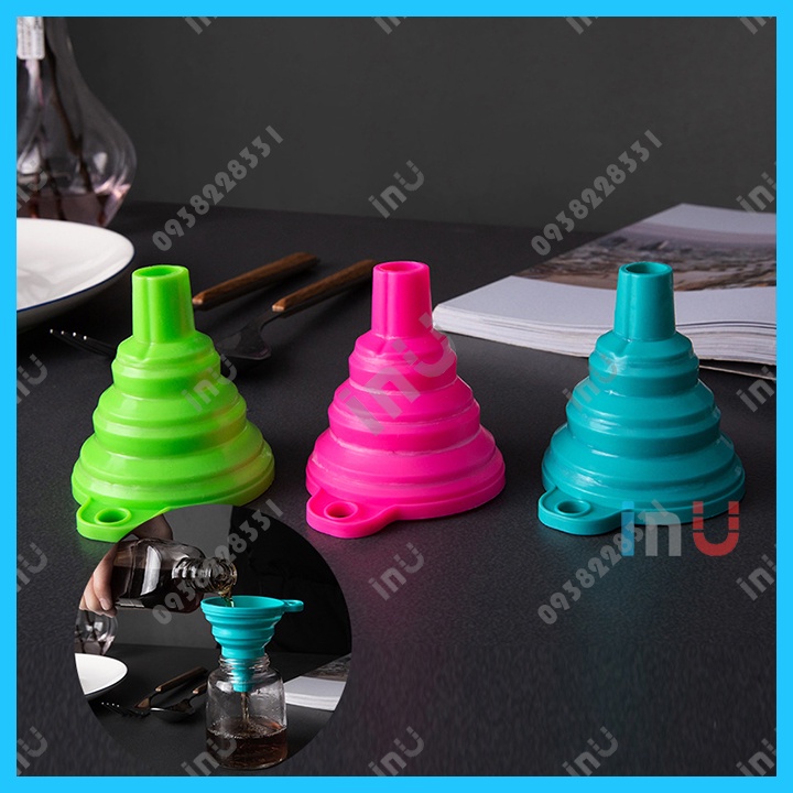 HCM - Phễu silicon gấp gọn sang chiết dầu ăn, đổ chất lỏng xếp gọn cất giữ tiện lợi