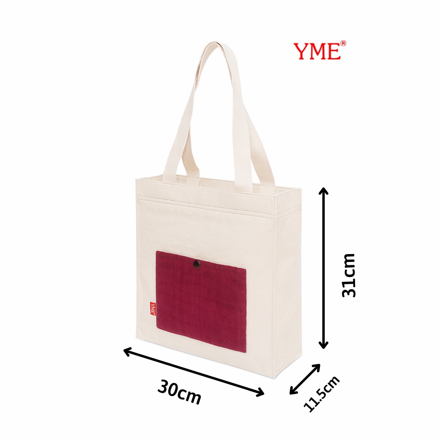 Túi tote canvas cao cấp Nam Nữ YME đeo vai đi làm đi học đi chơi đựng nhiều đồ bền chắc YTO6