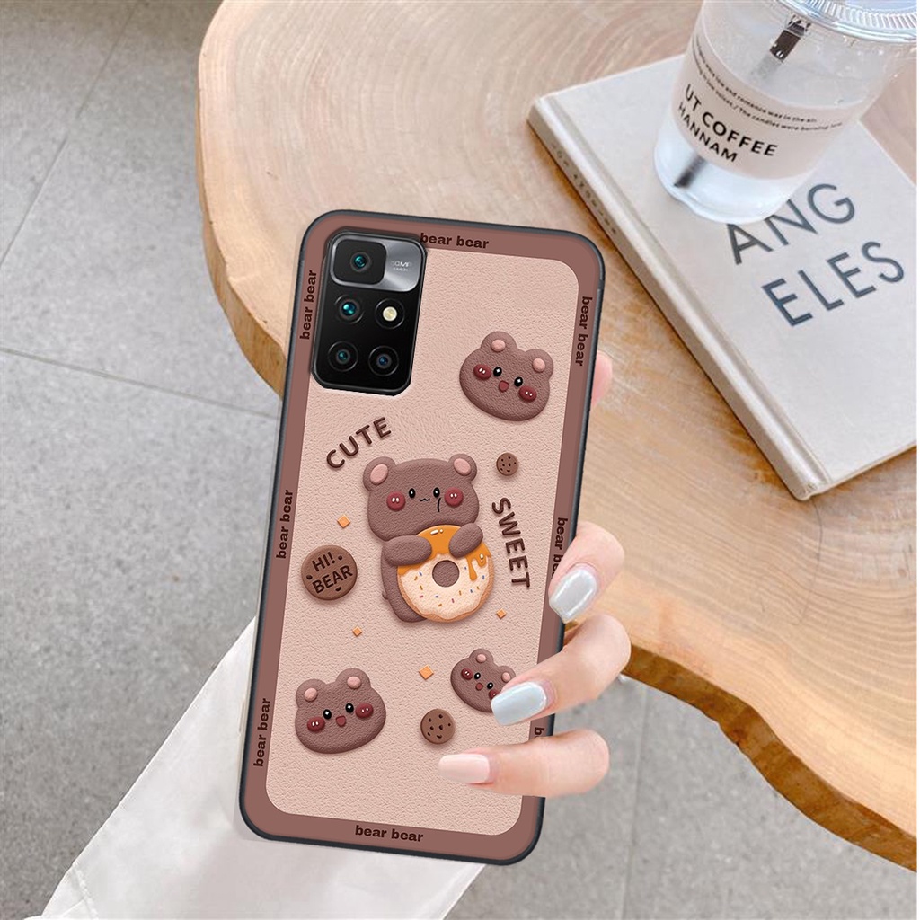 Ốp lưng Xiaomi REDMI 10 in hình Gấu nâu - hồng, Gấu Be@rick  cực CUTE, DỄ THƯƠNG