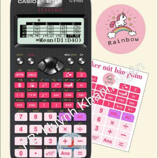 Decal nút dán máy tính casio 580