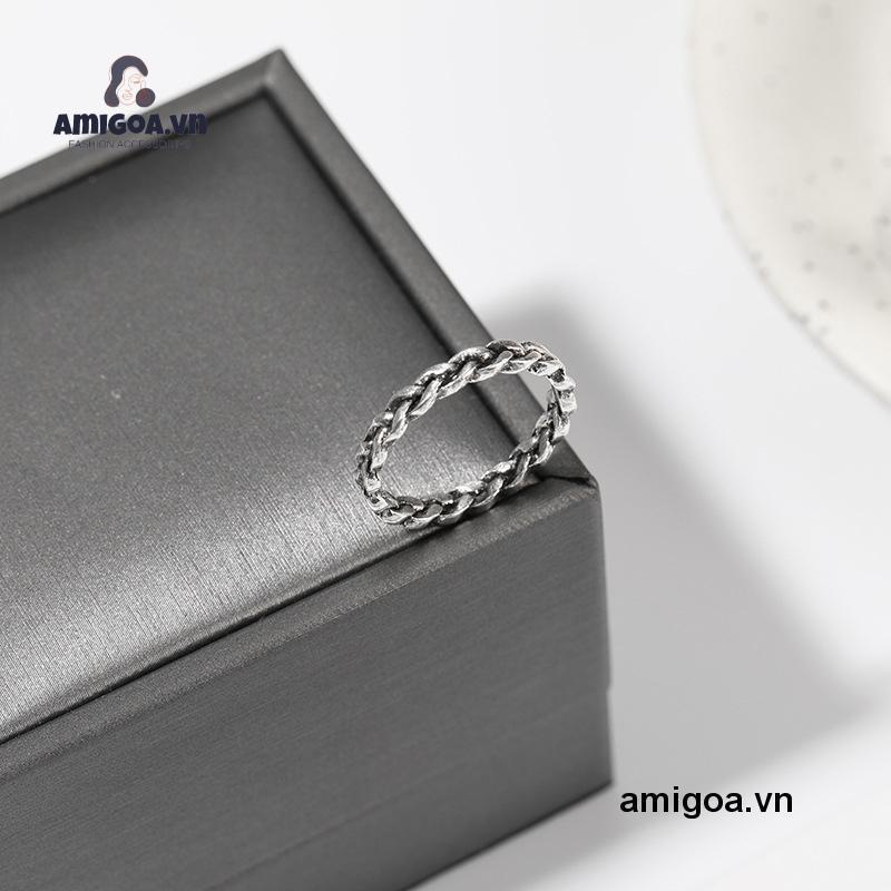 ✨✨Nhẫn Thiết Kế Chuỗi Xích Xoắn Phong Cách Retro Cho Nam Và Nữ