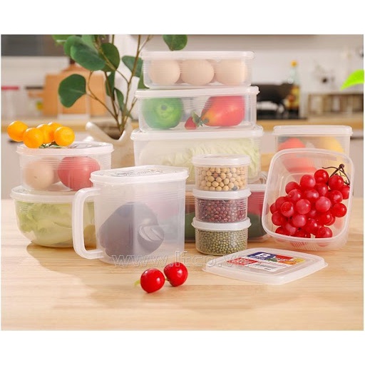 [Hỏa Tốc HN] Hộp đựng cơm văn phòng , hộp đựng thực phẩm thức ăn tủ lạnh chia vạch Nakaya 1.2L Nội địa Nhật Bản