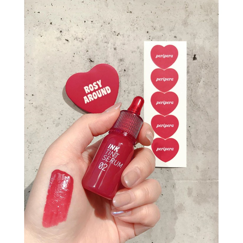 Son Tint Siêu Lì, Có Dưỡng Cho Đôi Môi Mịn Mượt Peripera Ink Tint Serum màu 02 Rosy Around | BigBuy360 - bigbuy360.vn