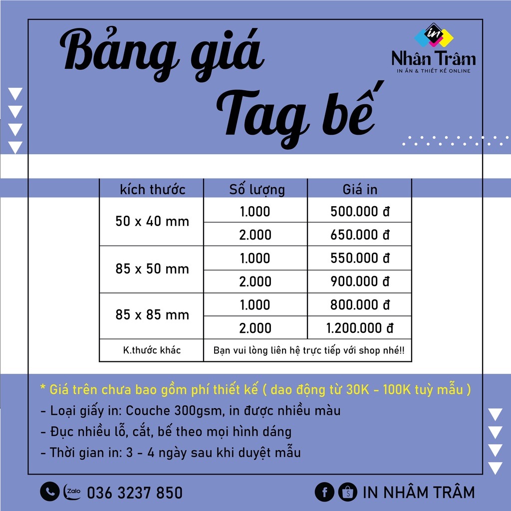 IN TAG / MÁC GIẤY BẾ THEO HÌNH DÁNG YÊU CẦU