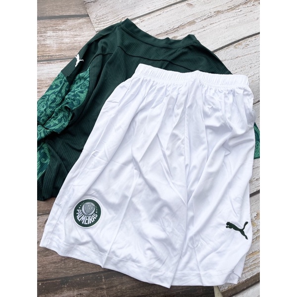 set bộ quần áo bóng đá vải gai thái palmeras vải gai thái áo xanh quần trắng logo thêu 2021