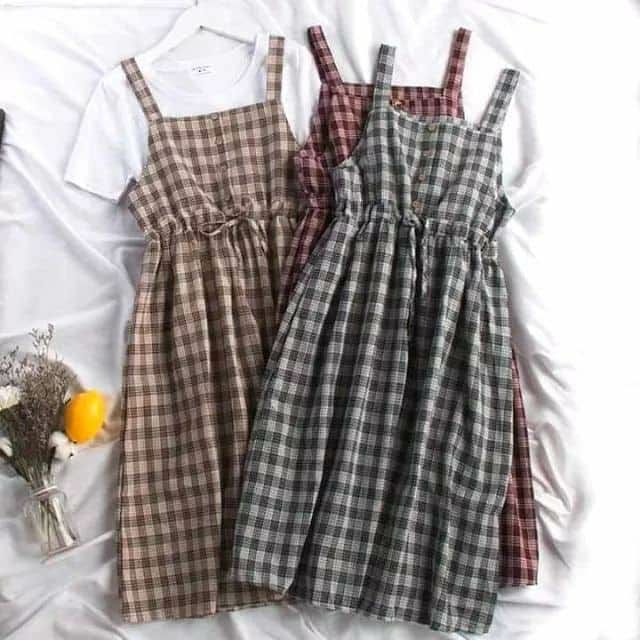 Set yếm caro siêu cute