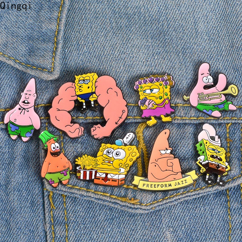 Ghim cài áo Miss Zoe tráng men kiểu hoạt hình Spongebob Squarepants Patrick Starbrooch vui nhộn cho trẻ em/ người yêu