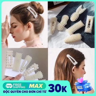 Set 20c Kẹp tóc ngọc trai mẫu mới Hàn Quốc - Ngọc trai nhân tạo làm từ nhựa