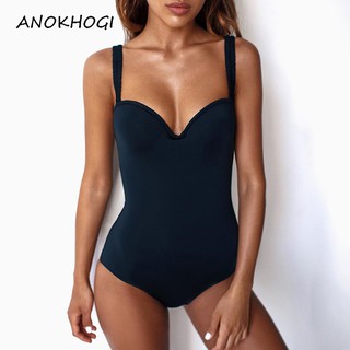 Đồ bơi 1 mảnh màu đen cho nữ có mút lót nâng ngực