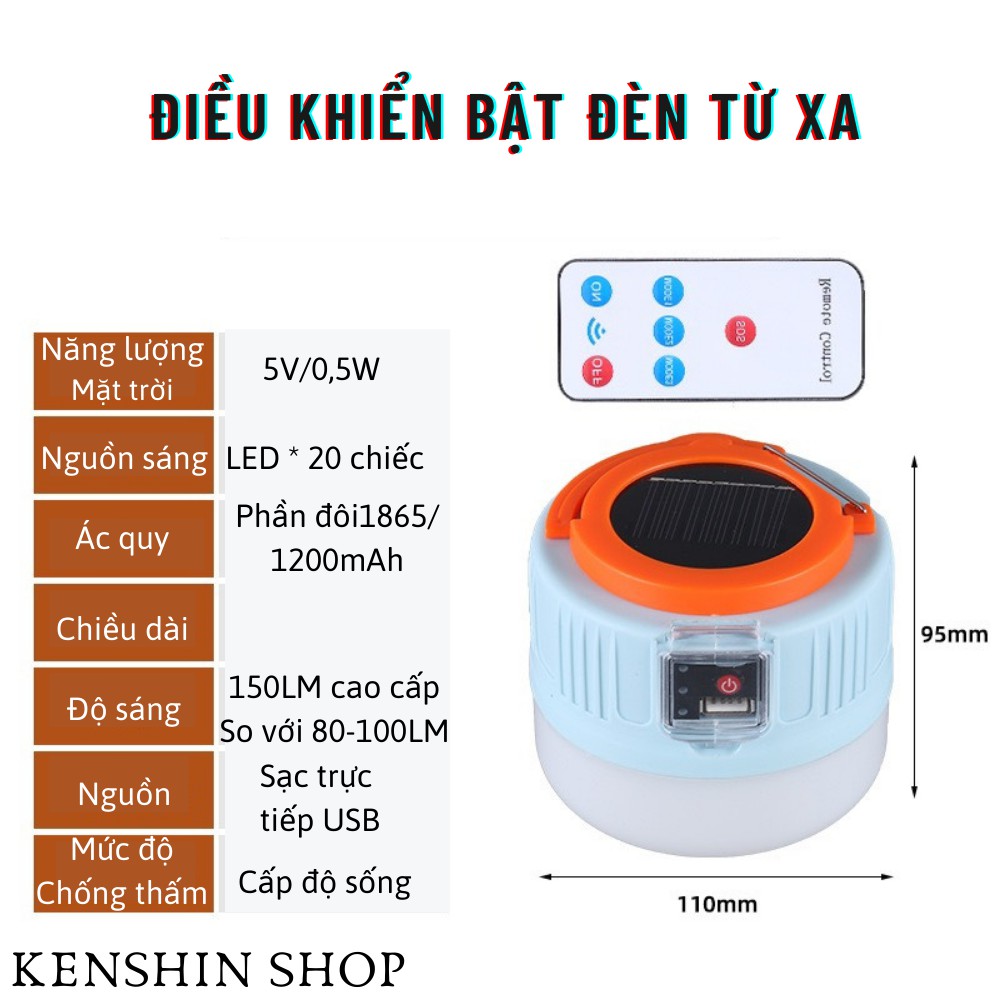 Đèn Năng Lượng Mặt Trời Siêu Sáng, Bóng Đèn Tích Điện Năng Lượng Mặt Trời KENSHIN SHOP