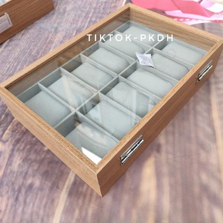 Hộp đựng đồng hồ 12 chiếc bằng gỗ màu sáng