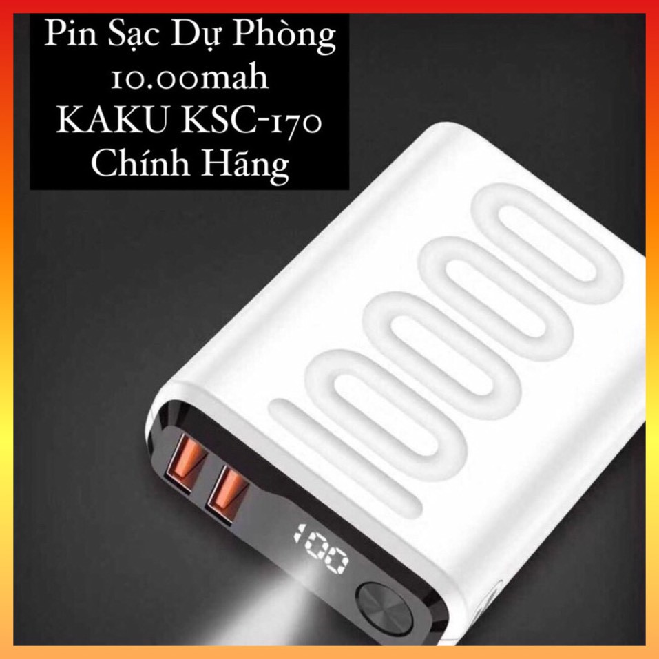 Sạc Dự Phòng Có Đèn Led Hiển Thị Pin 10.000mAh KAKU KSC-170 Chính Hãng