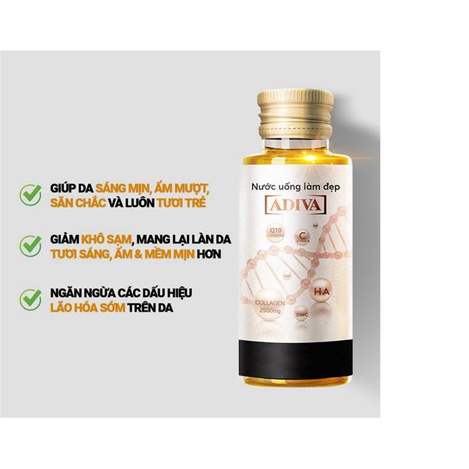 (CHÍNH HÃNG) 01 Hộp Collagen ADIVA NƯỚC 14 lọ/hộp | Thế Giới Skin Care