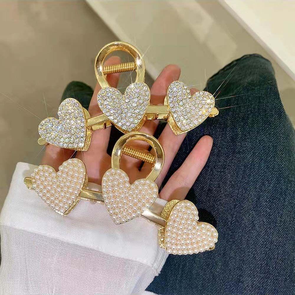 Kẹp Tóc Càng Cua Hình Trái Tim Đính Đá Zircon Kiểu Vintage Ngọt Ngào WMES15H Cho|Kẹp Tóc Hình Cá Mập Dễ Thương