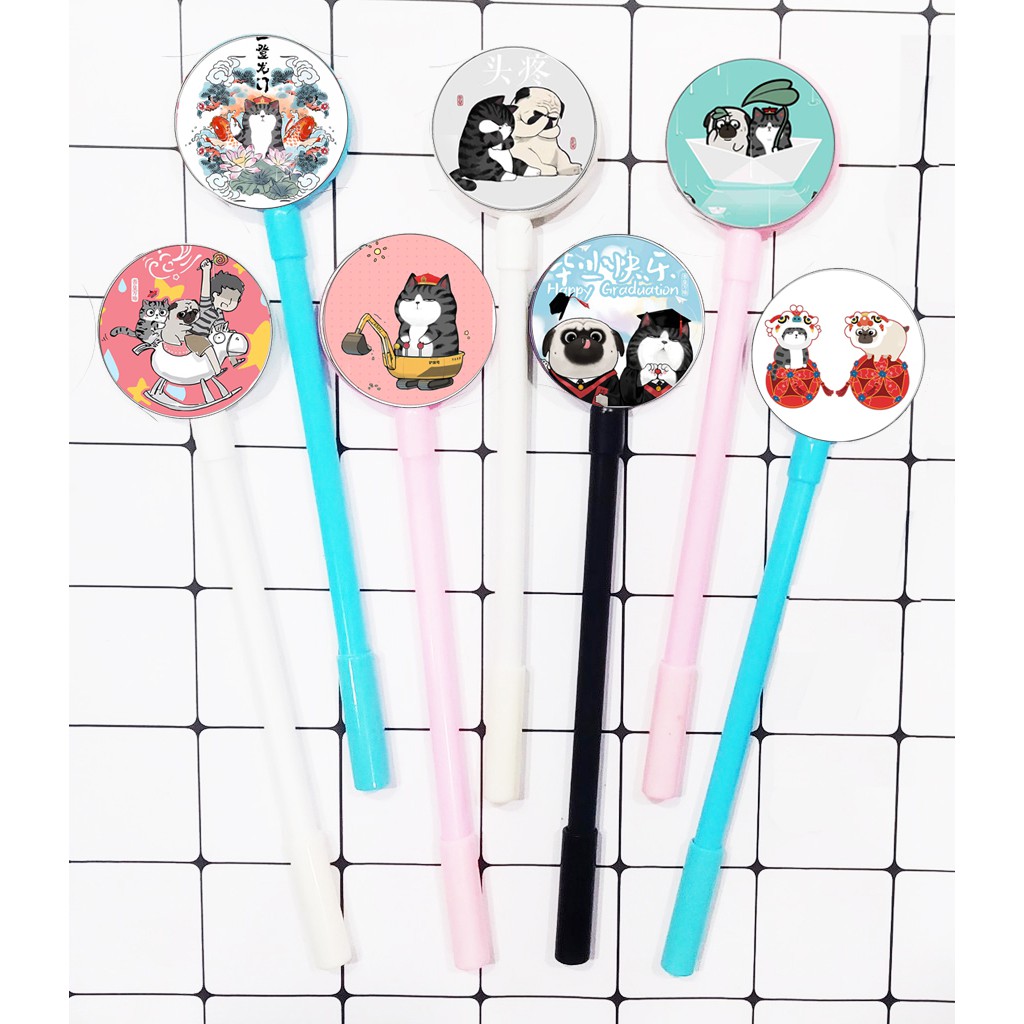 bút tròn hoàng đế mèo BTI28 Bút lúc lắc cute dễ thương hoạt hình idol thần tượng