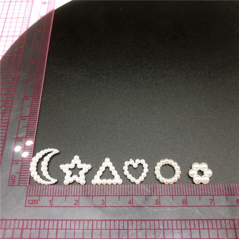 Bộ 50 hạt nhựa ABS nhiều màu sắc hình ngôi sao/mặt trăng