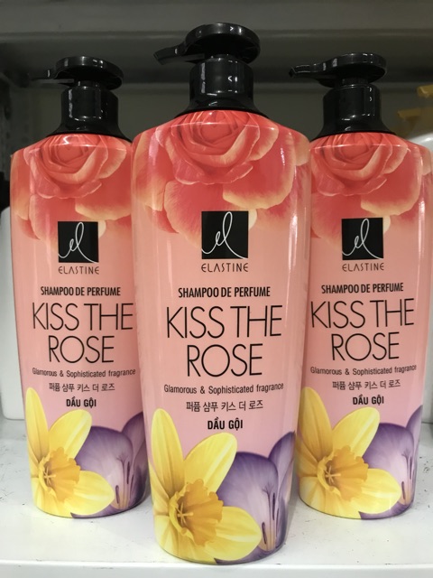 [Combo] Dầu gội + Kem xả  Nước Hoa Elastine Kiss The Rose 600ml