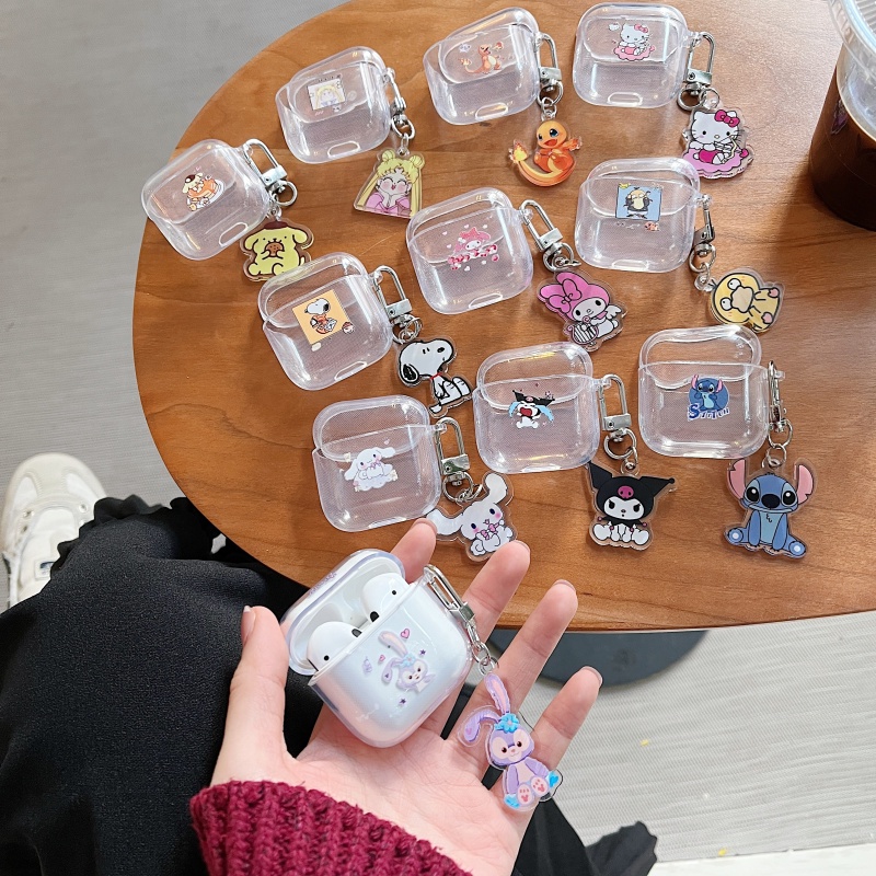 Ốp lưng Mini airpod Pro4 / Pro5 Vỏ mặt dây chuyền Kuromi Stellalou dễ thương cho Inpod Pro4 Tai nghe
