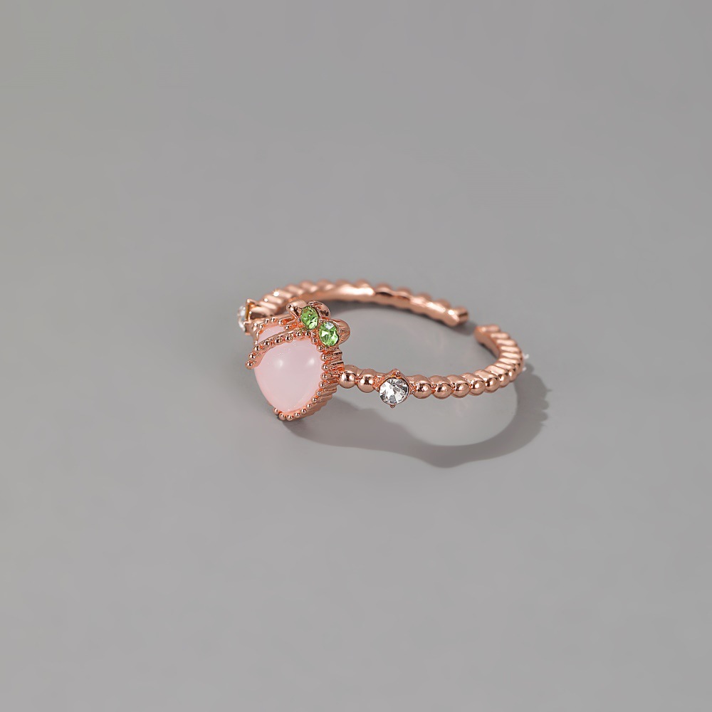 Vòng màu hồng đào ngọt ngào Mùa hè tươi tình yêu Opal Mở vòng