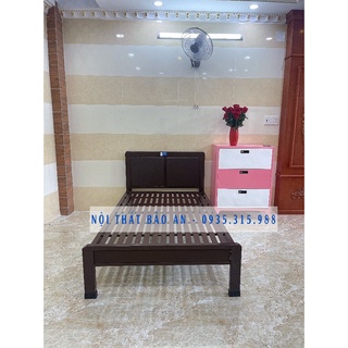 Giường sắt giả gỗ 1m, 1m2, 1m4,1m6,1m8 x 2m hàng cao cấp cứng cáp - bảo an