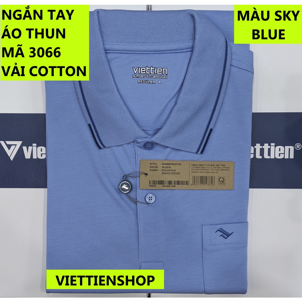 ( 3066 Sp ) ÁO THUN VIỆT TIẾN NGẮN TAY CÓ CỔ