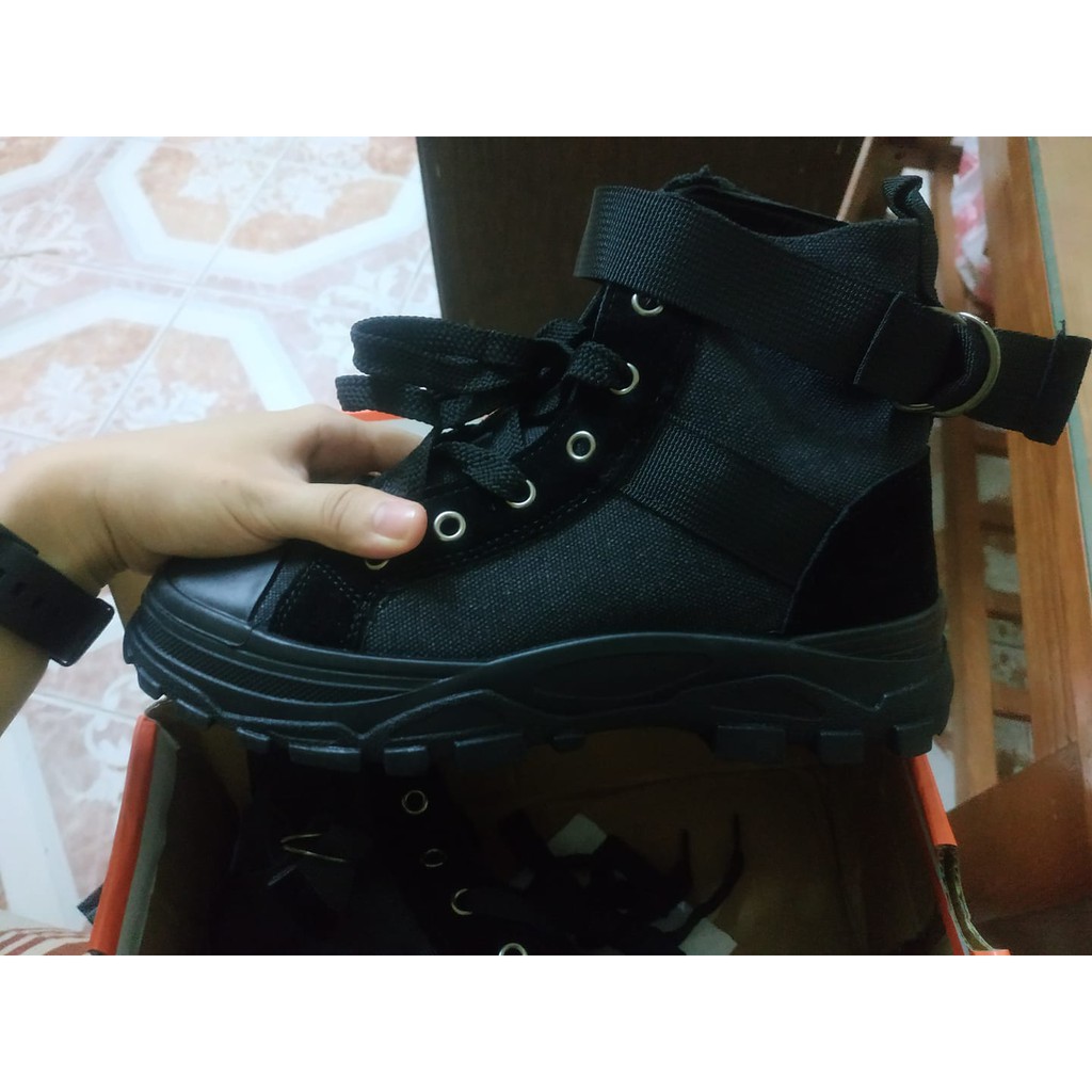 GIÀY COMBAT BOOT VẢI DÙ CHỐNG NƯỚC, ĐẾ 5 CM
