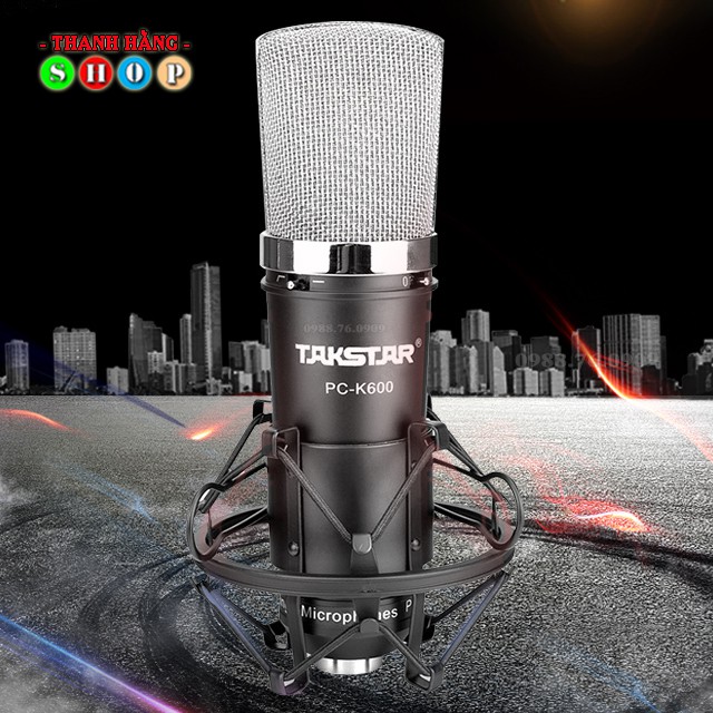 Micro Thu Âm Cao Cấp Takstar PC K600 - Mic k600 chạy nguồn 48V tương thích với mọi sound card.